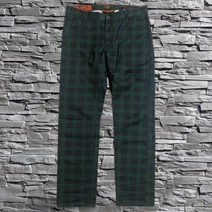 Dockers Alpha Slim Plaid Pants w Security Tag Green/Black Size 32
